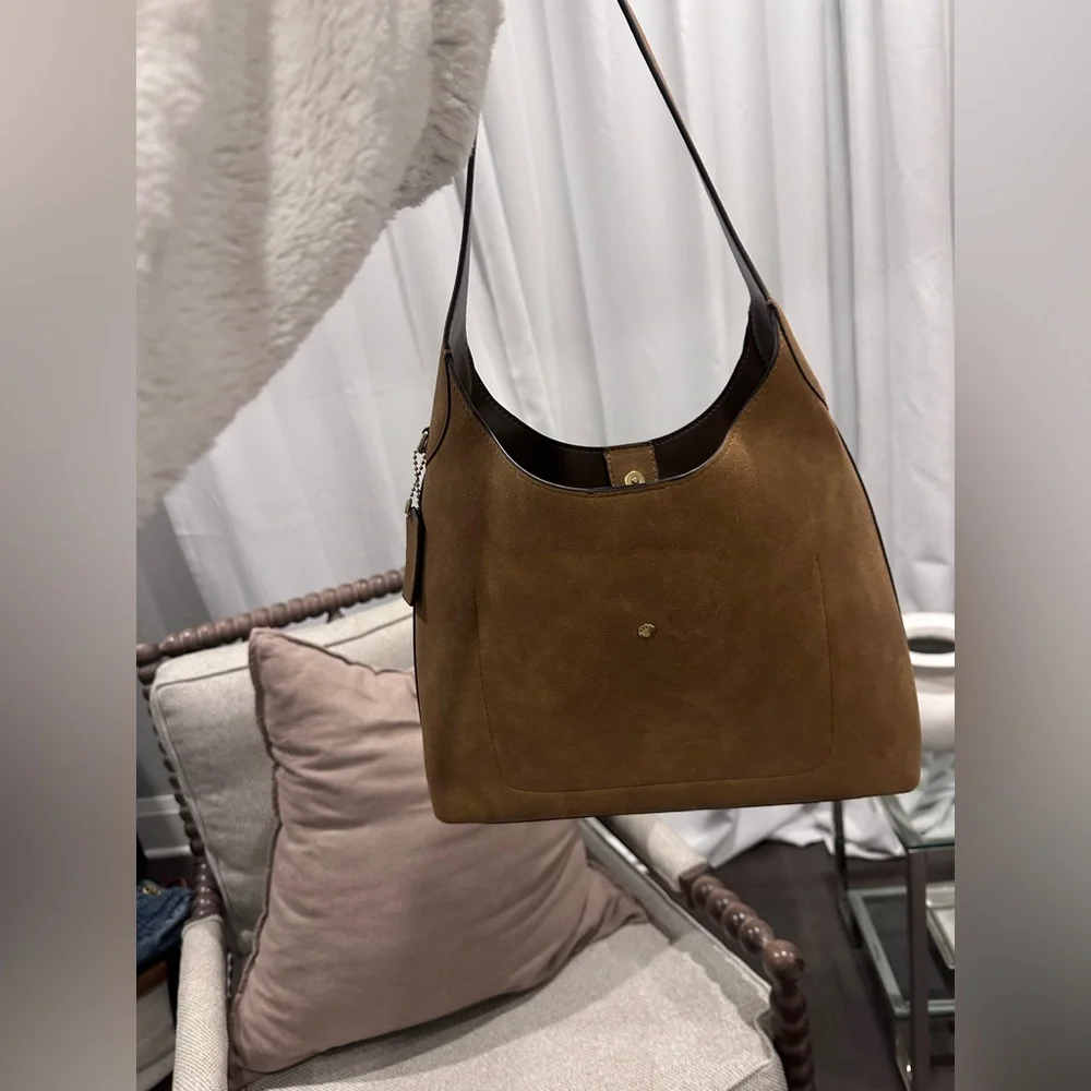 Coach Suede Shoulder Bag - Picture 2 of 4